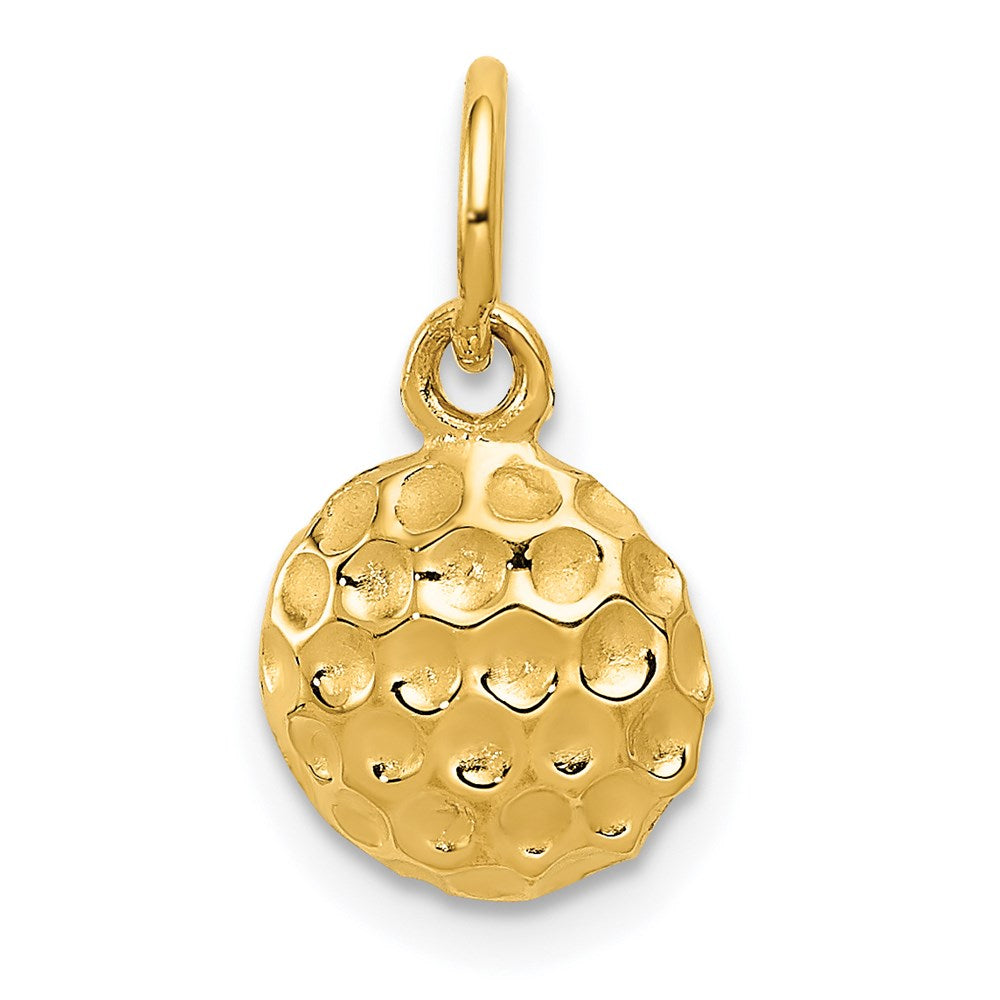 14k Domed Golf Ball Charm, 15 x 9 mm