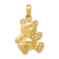 14k Teddy Bear Pendant, 24.55 x 14.75 mm