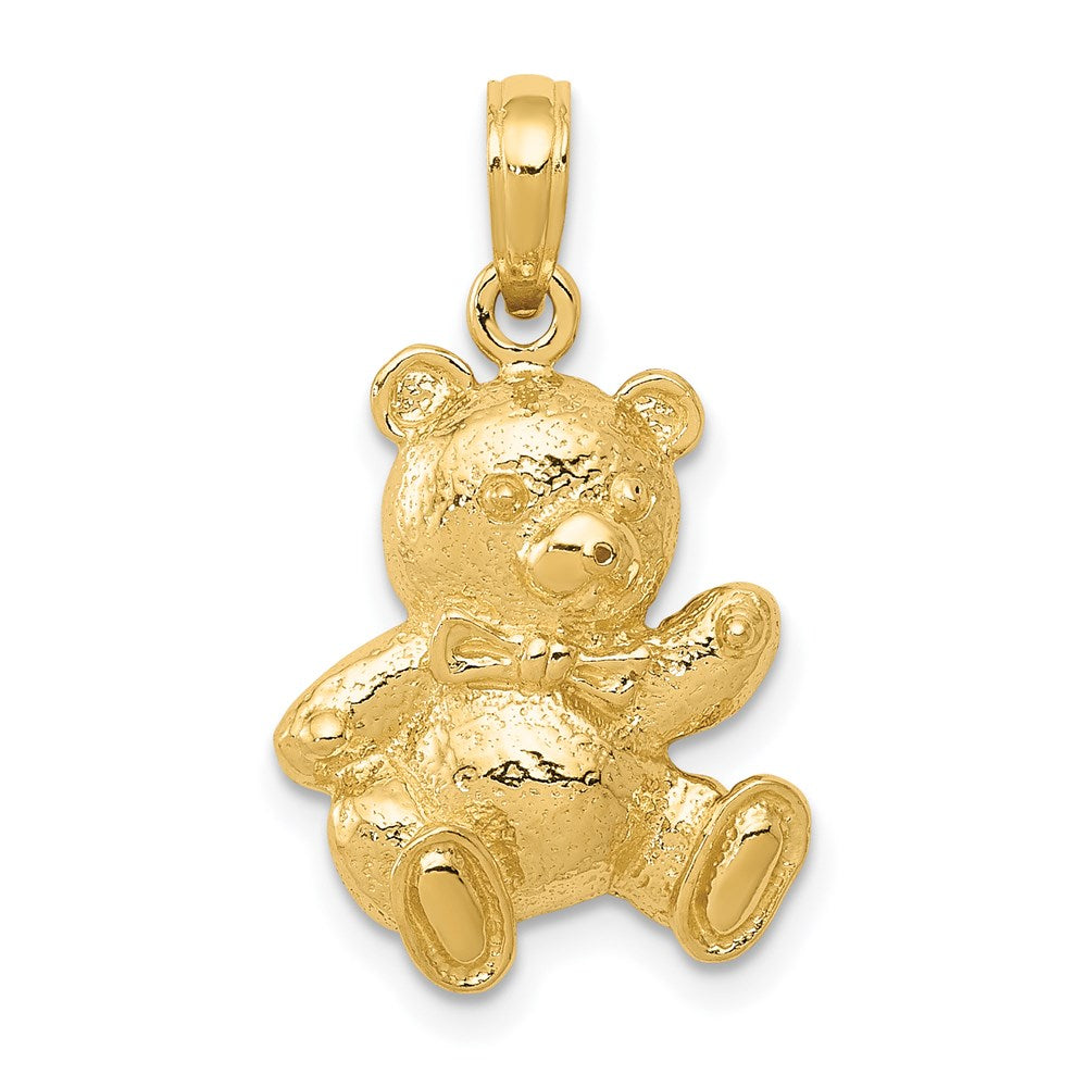 14k Teddy Bear Pendant, 24.55 x 14.75 mm