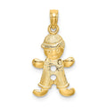 14k Playful Boy with Cut-Out Buttons Charm, 20.8 x 11.17 mm