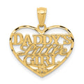 14k Diamond-cut DADDYS LITTLE GIRL Heart Pendant, 20 x 19 mm