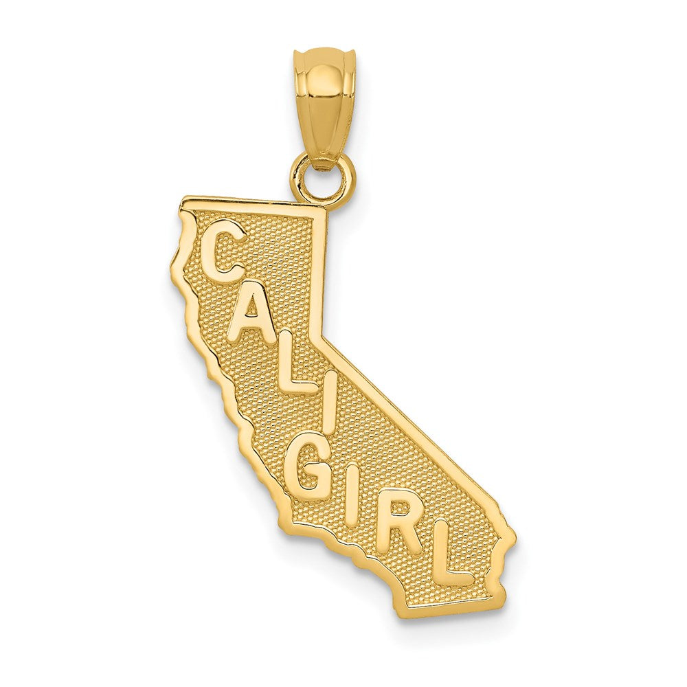 14k CALI GIRL State Map Pendant, 25 x 18 mm