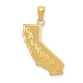 14k CALIFORNIA State Map Pendant, 25.5 x 16 mm