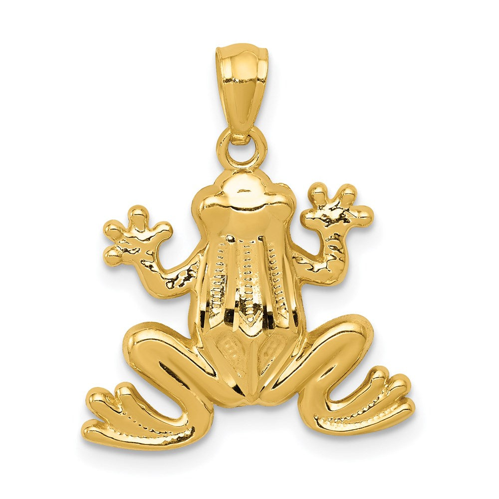 14k Polished Frog Pendant, 23 x 18 mm
