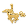 14k Polished Galloping Horse Pendant, 24 x 29 mm