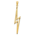 14k Polished Diamond-cut Lightning Bolt Pendant, 45 x 10 mm