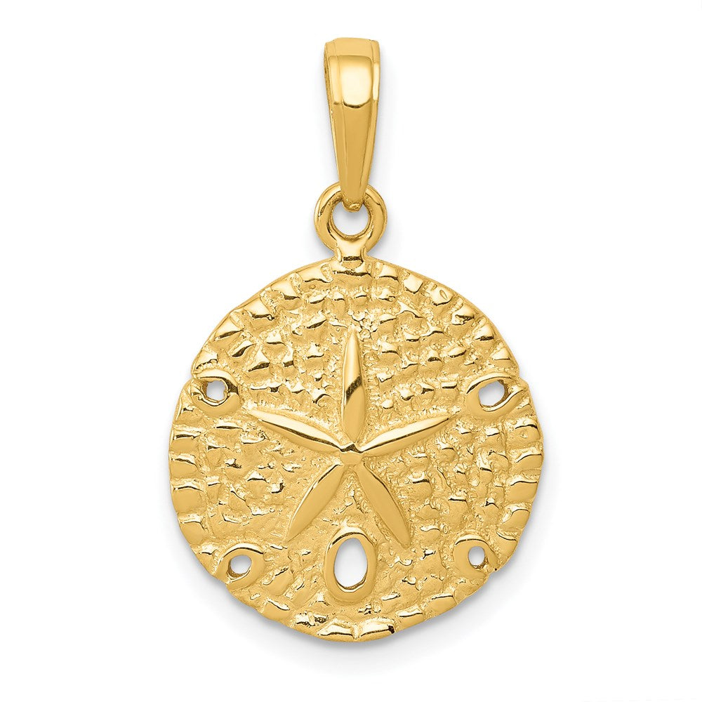 14K Sand Dollar Pendant, 24 x 16 mm, 1.8 g