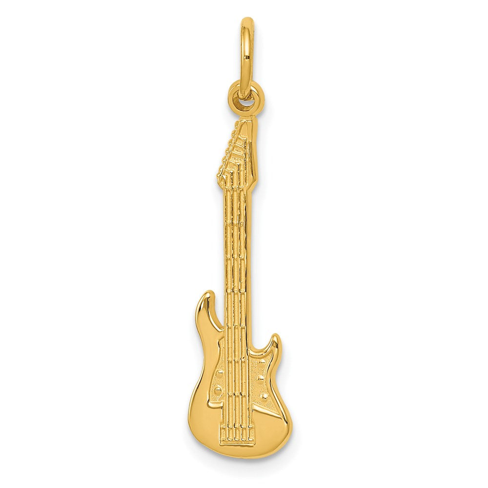 14k Electric Guitar Charm, 30 x 8 mm