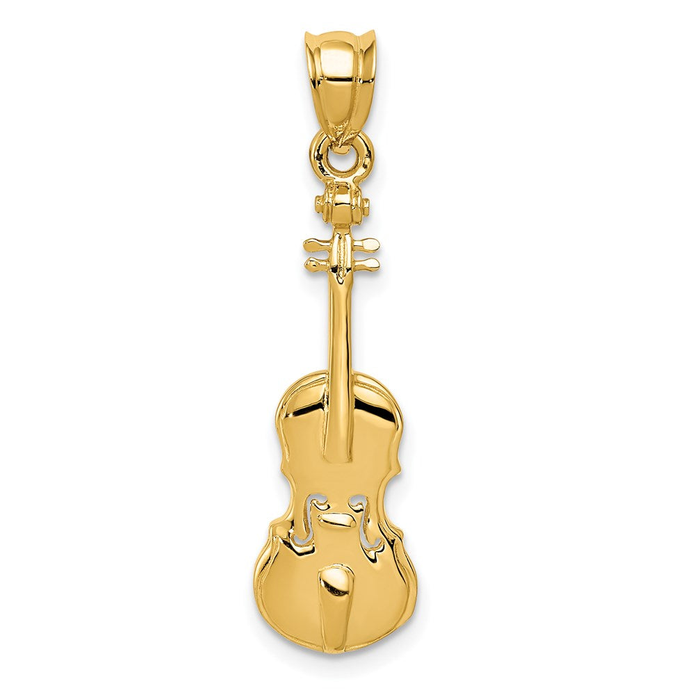 14k 2-D Violin Charm, 32 x 8 mm