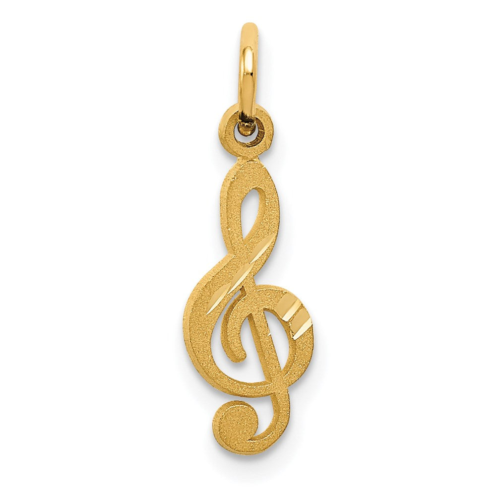 14k Treble Clef Charm, 20 x 6 mm