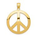 14k Peace Sign Pendant, 30 x 25 mm