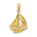 14k Sailboat Pendant, 22 x 14 mm