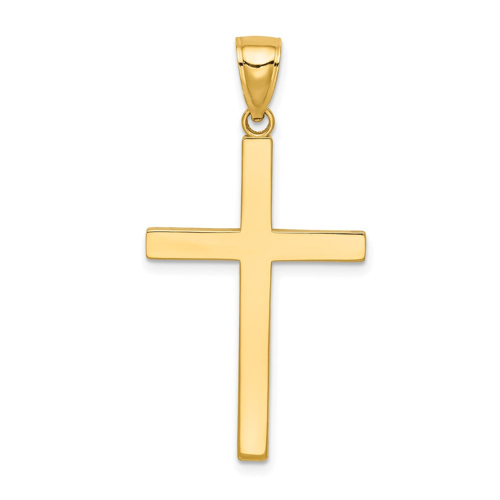 14K Solid Reversible Latin Cross Pendant, 38 x 19.5 mm