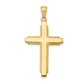 14K Solid Cross Pendant, 38 x 20 mm