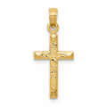 14K Cross Pendant, 24 x 11 mm