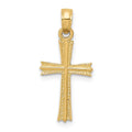 14K Cross Pendant, 23 x 10 mm