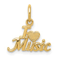 14K I HEART MUSIC Charm, 15 x 13 mm