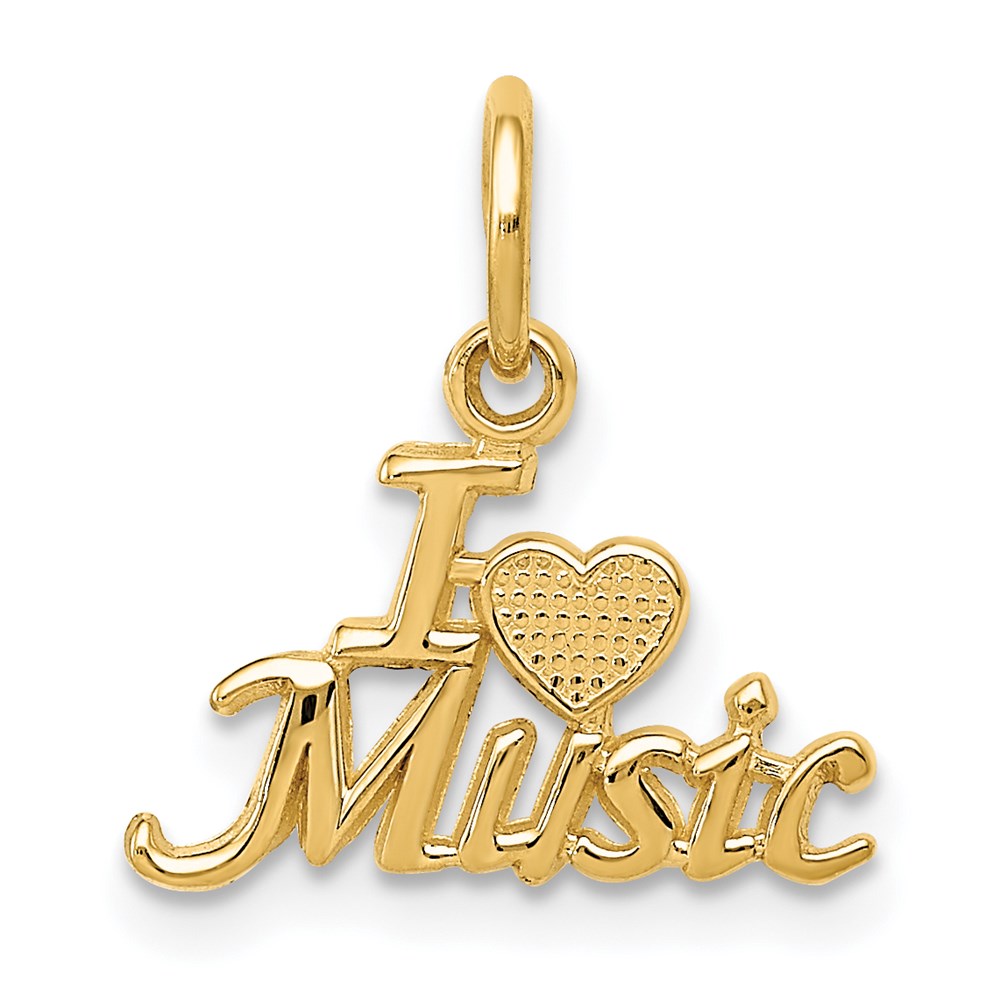 14K I HEART MUSIC Charm, 15 x 13 mm