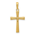 14K Diamond-cut -X- Center Cross Pendant, 27 x 14 mm