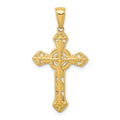 14K Fancy Iona Cross Pendant, 33 x 18 mm