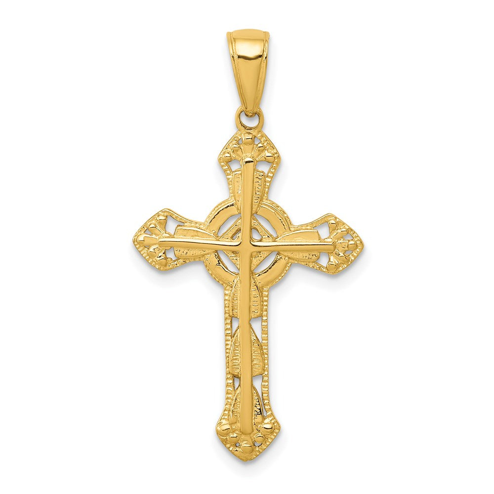 14K Fancy Iona Cross Pendant, 33 x 18 mm