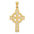 14K Celtic Cross with Eternity Circle Pendant, 36 x 18 mm
