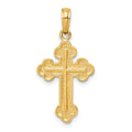 14K Budded Cross Pendant, 28 x 14 mm