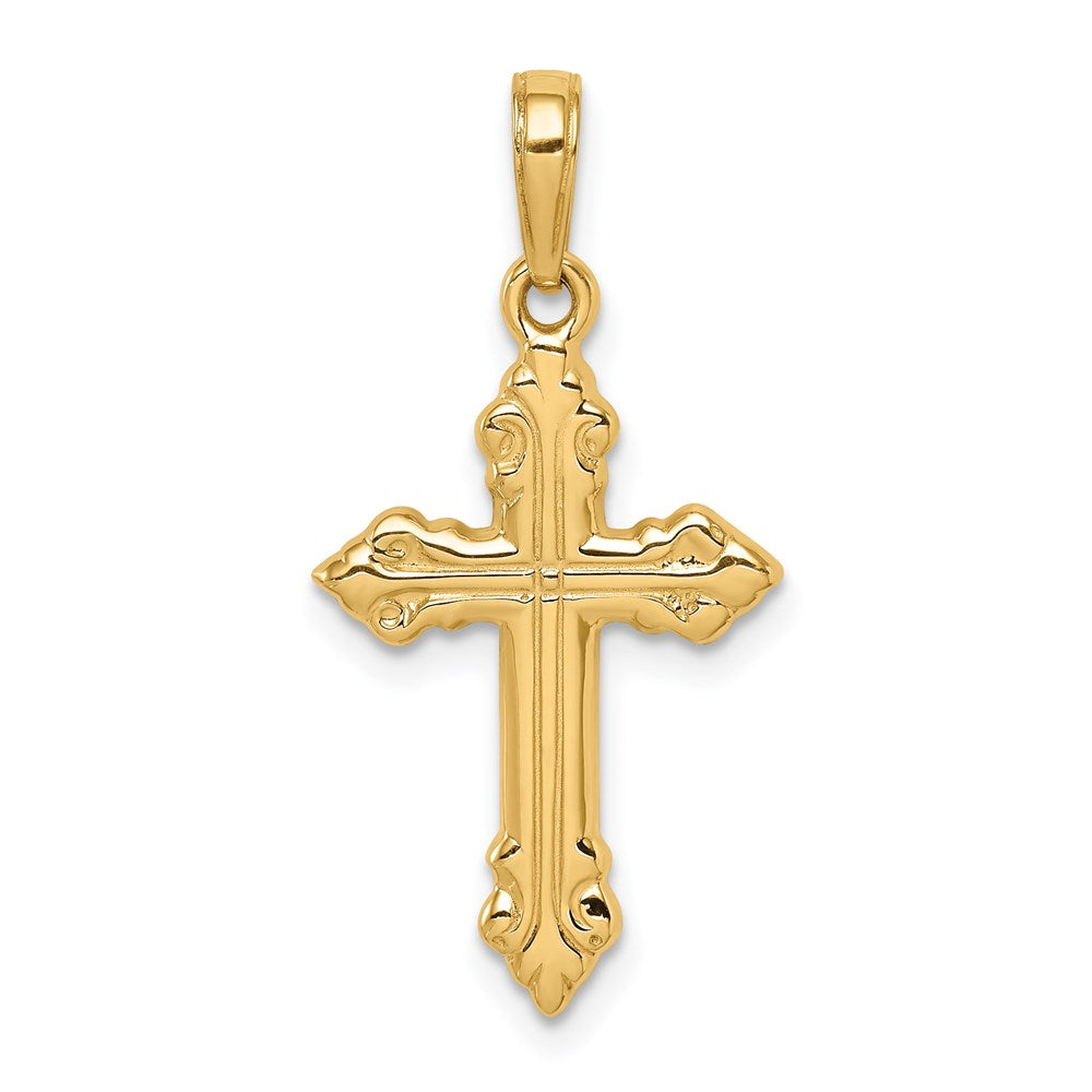 14K Cross Pendant, 28 x 15 mm