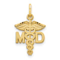 14k M.D. Caduceus Charm, 21 x 12 mm