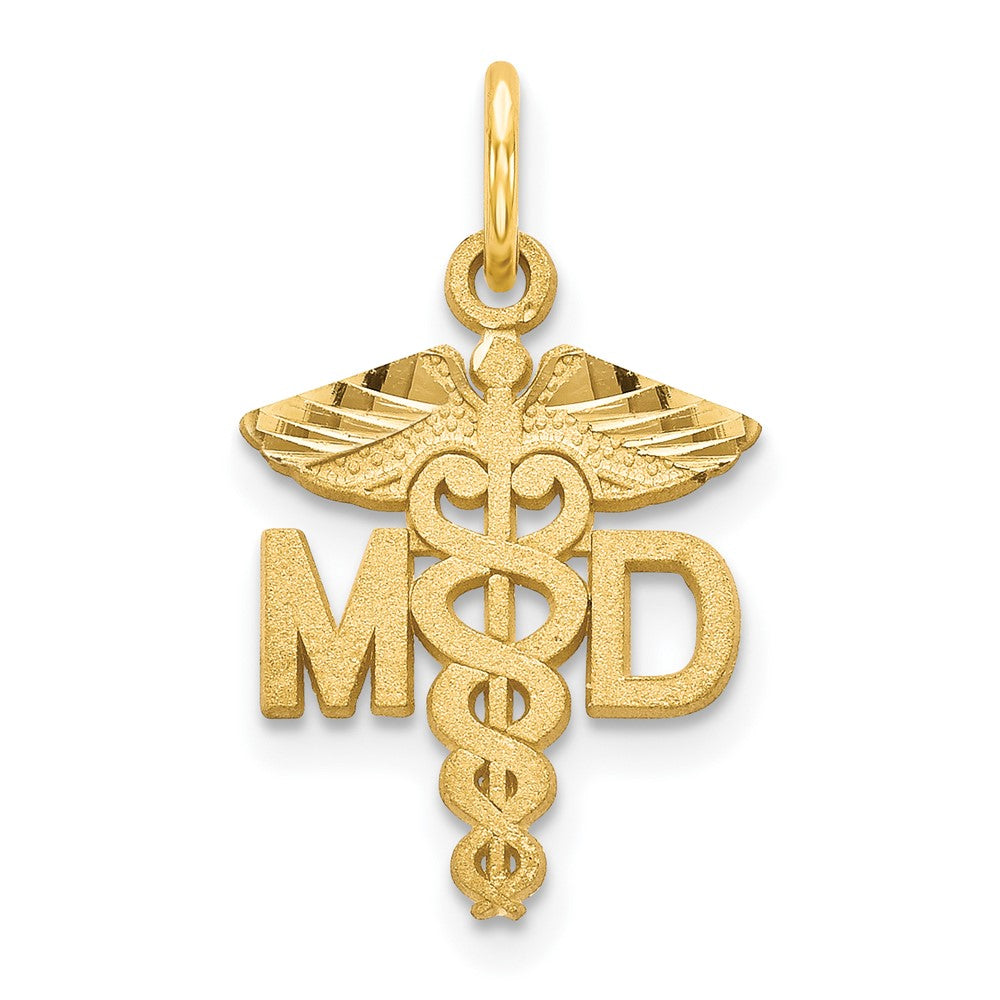 14k M.D. Caduceus Charm, 21 x 12 mm
