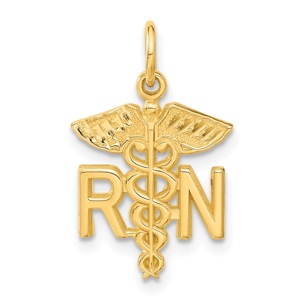 14k RN Registered Nurse Charm, 25 x 15 mm