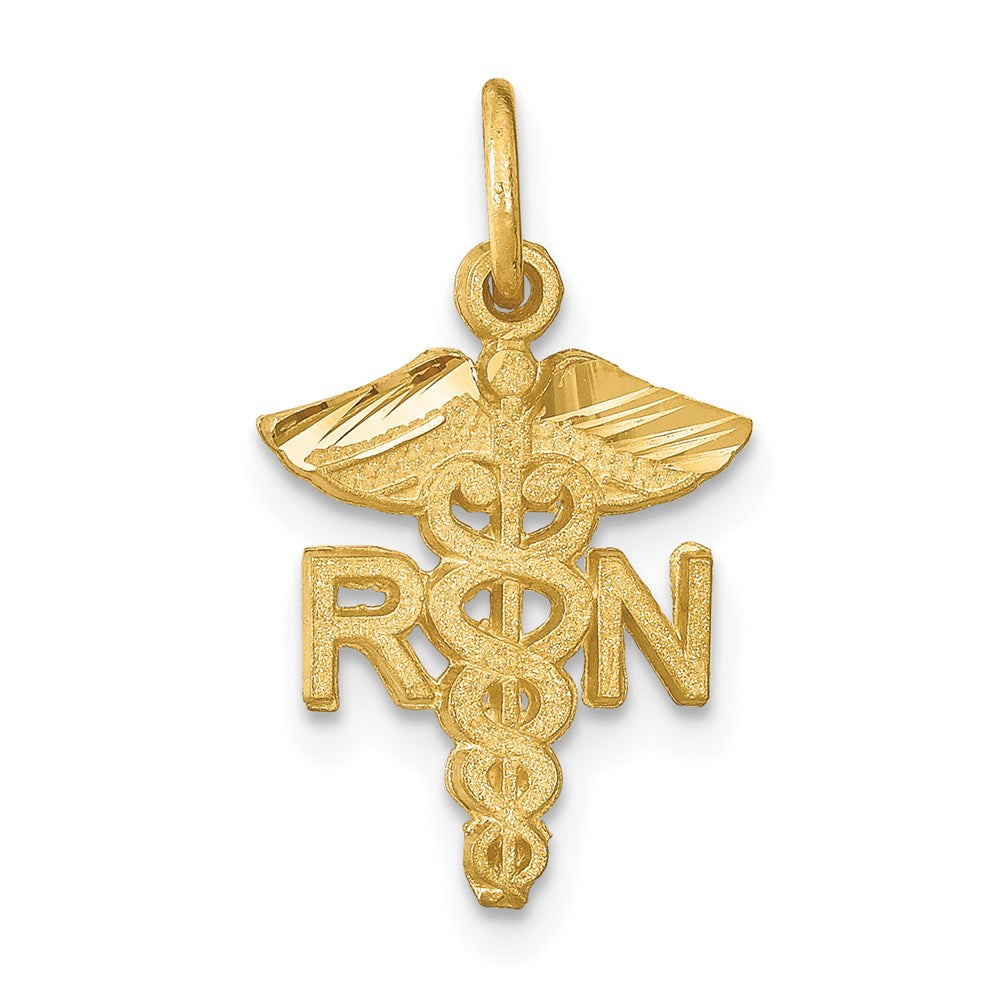 14k RN Registered Nurse Charm, 20 x 12 mm