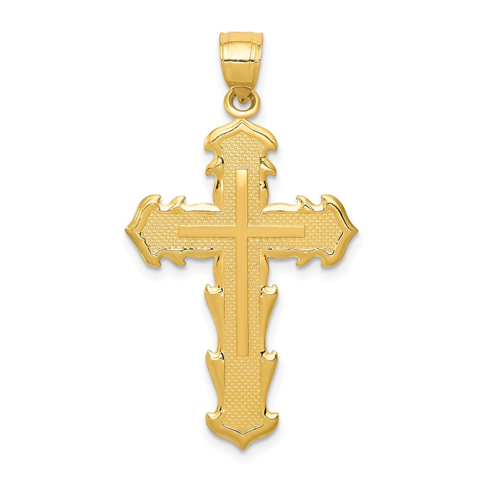 14k Reversible Passion Cross TRUST THE LORD Pendant, 36 x 20 mm