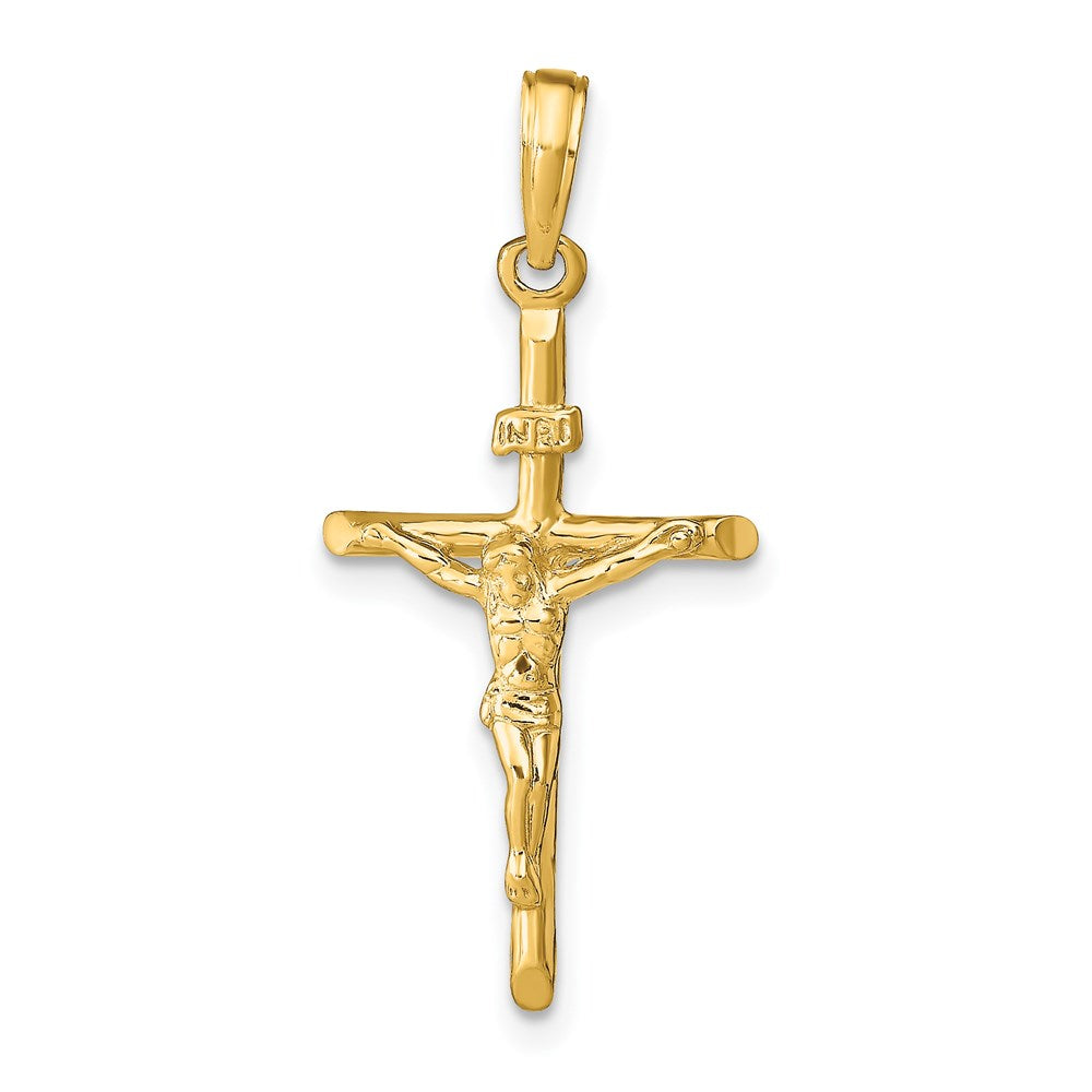 14K Stick Style Crucifix Pendant, 31 x 15 mm