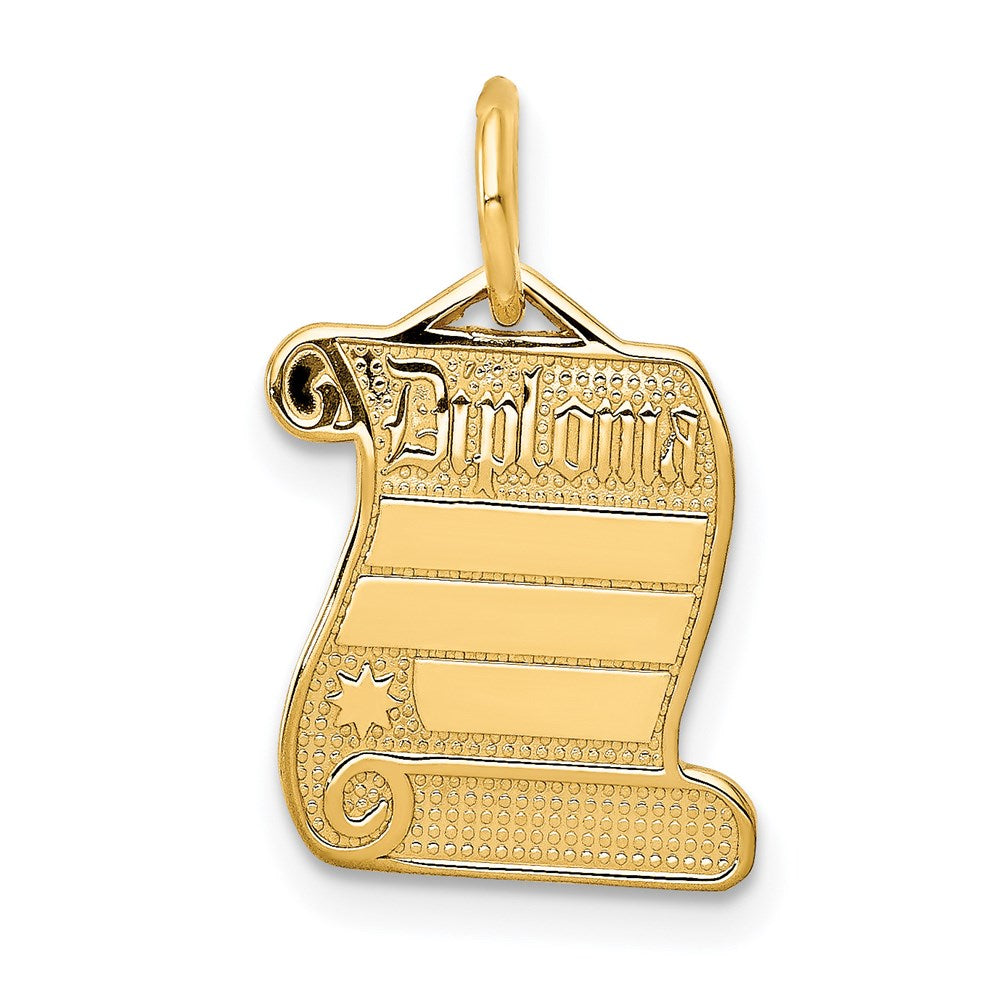 14k DIPLOMA Engravable Charm, 19 x 12 mm