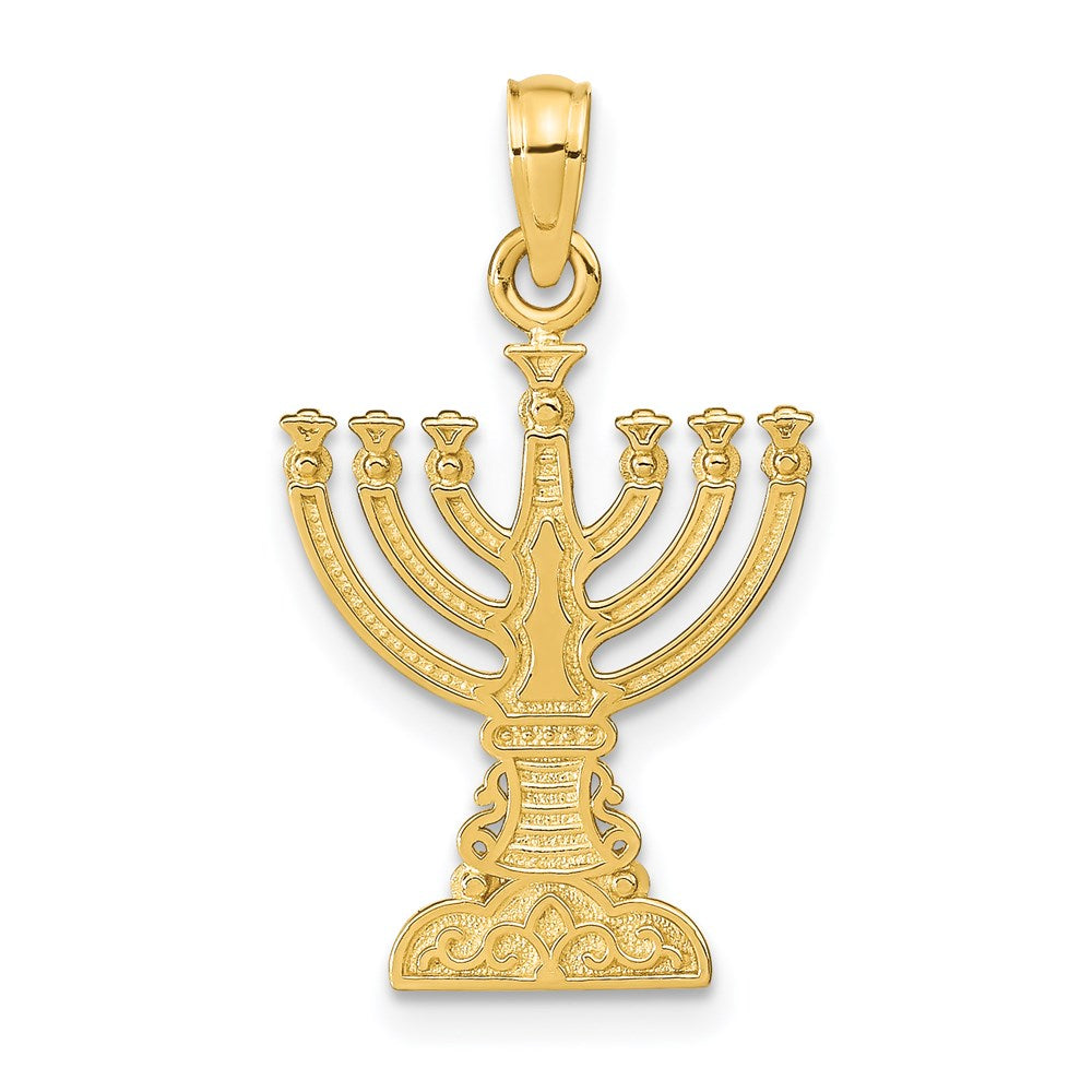 14K Menorah Pendant, 26 x 15 mm
