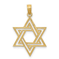14K Star of David Pendant, 27 x 17 mm