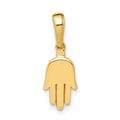 14K Small Solid Hamsa Pendant, 18 x 7 mm