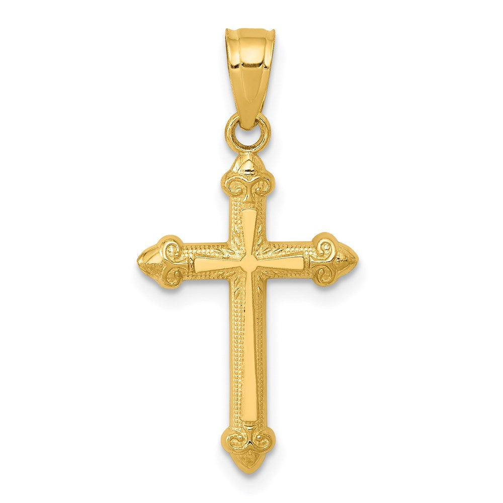 14k Passion Cross Pendant, 25 x 12 mm