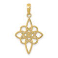 14K Celtic Knot Pendant, 30 x 16 mm