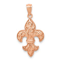 14k Rose Gold Fleur de lis Pendant, 21 x 14 mm