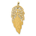 14k Diamond-Cut Leaf Chain Slide, 32 x 14 mm