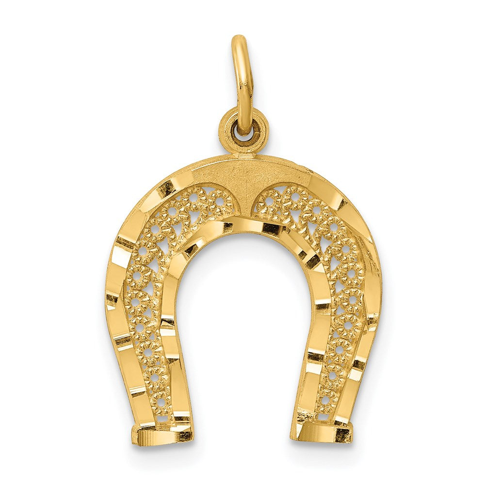 14k Horseshoe Charm, 20 x 15 mm