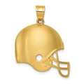 14k Brushed Football Helmet Pendant, 27 x 22 mm