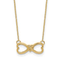 14k Polished Infinity Symbol with Heart Center 18 inch Necklace, 18 x 12.5 mm