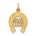 14k GOOD LUCK Horseshoe Charm, 20 x 10 mm