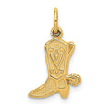14k Cowboy Boot with Spur Charm, 21 x 12 mm
