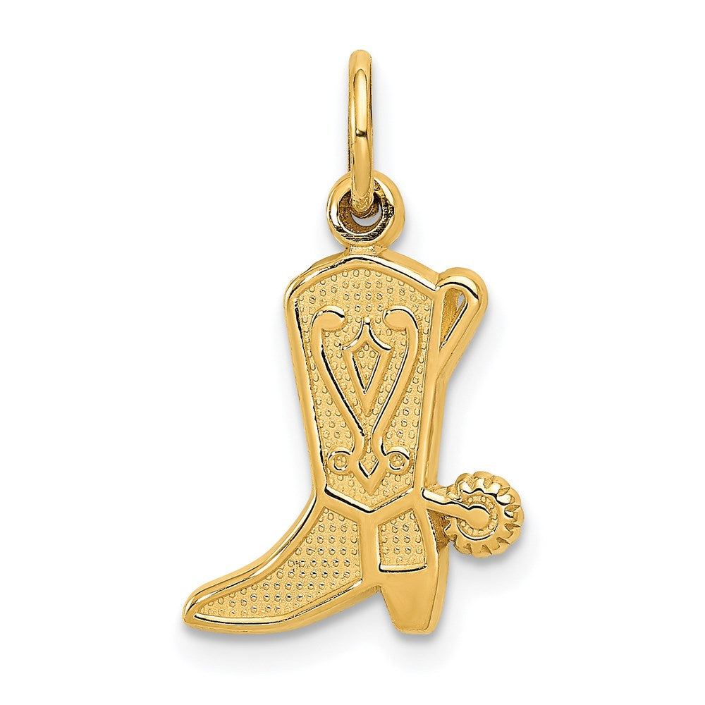 14k Cowboy Boot with Spur Charm, 21 x 12 mm