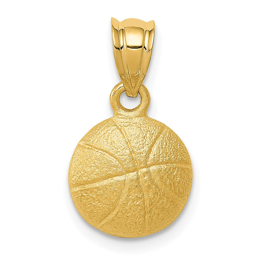 14k Basketball Charm, 19 x 10 mm