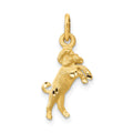 14k Satin Diamond-cut Aries Zodiac Charm, 20 x 10 mm